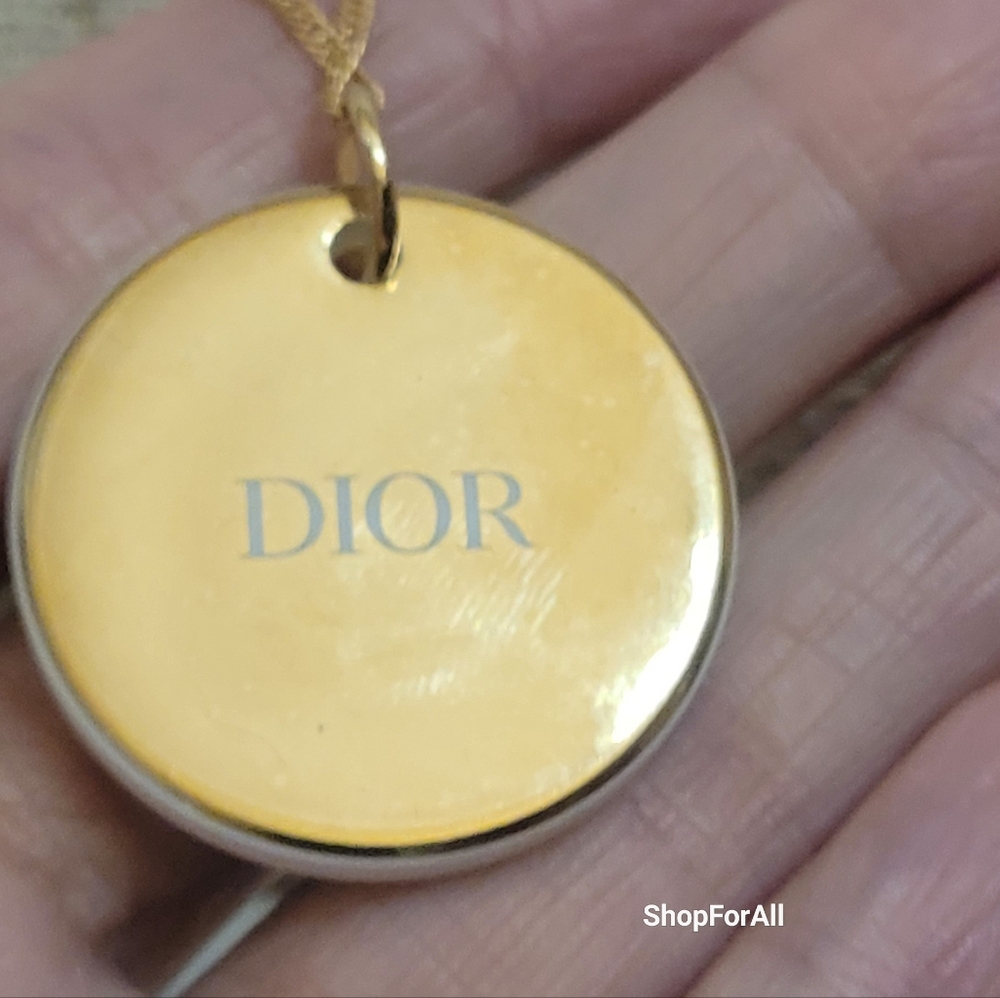 Christian Dior gold pendant Necklace gold tone & ceramic jadore - Picture 10 of 10